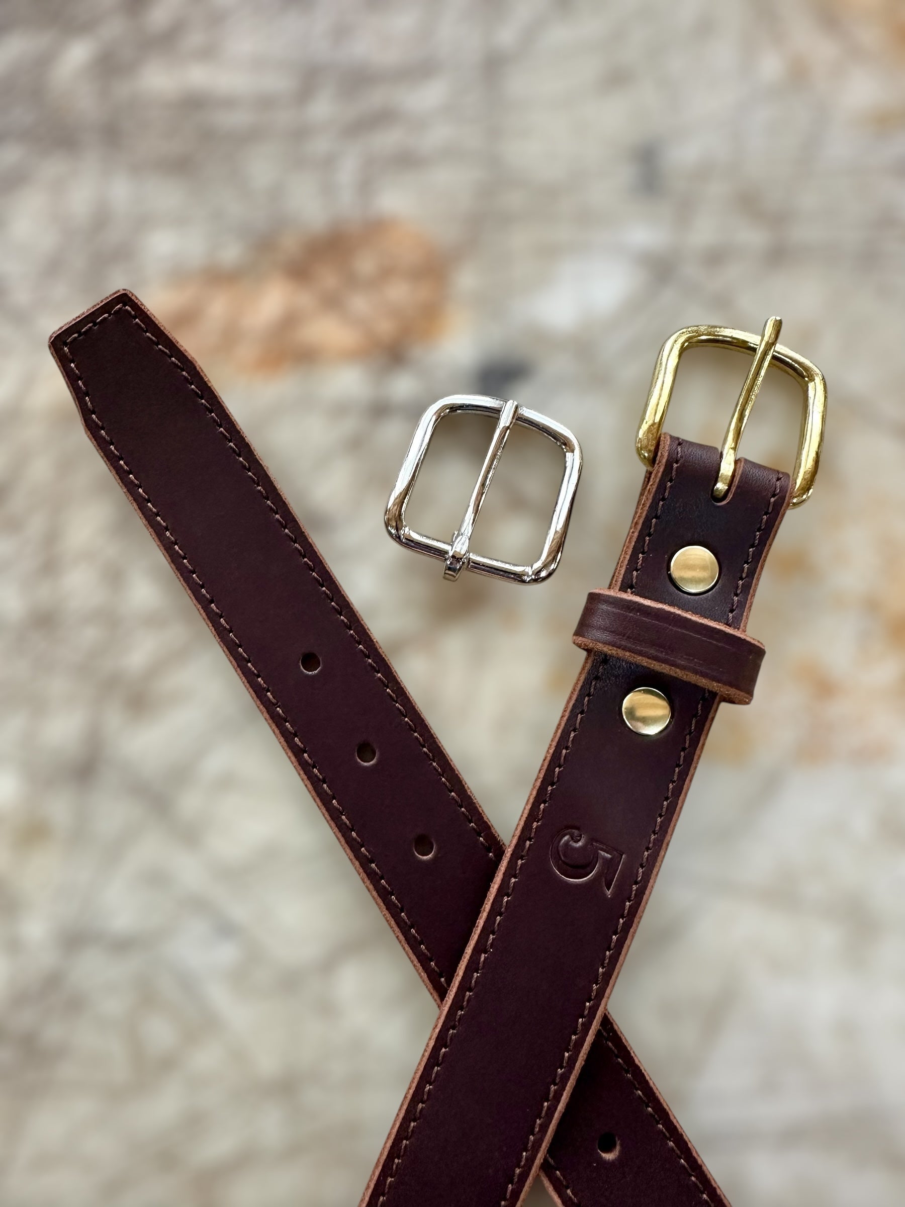 Davenport Matte Brown Stitched Belt On Cutting Table