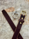 Davenport Matte Brown Stitched Belt On Cutting Table