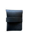 Pocket wallet with flap Black Closed no background