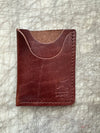 Vertical Card Wallet Brown on cutting table