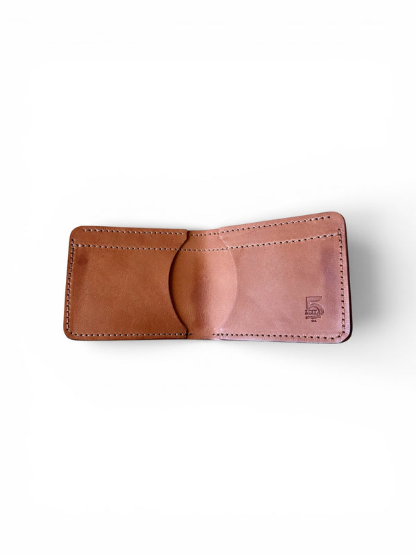 3 Pocket Bifold Wallet Buck Brown White background