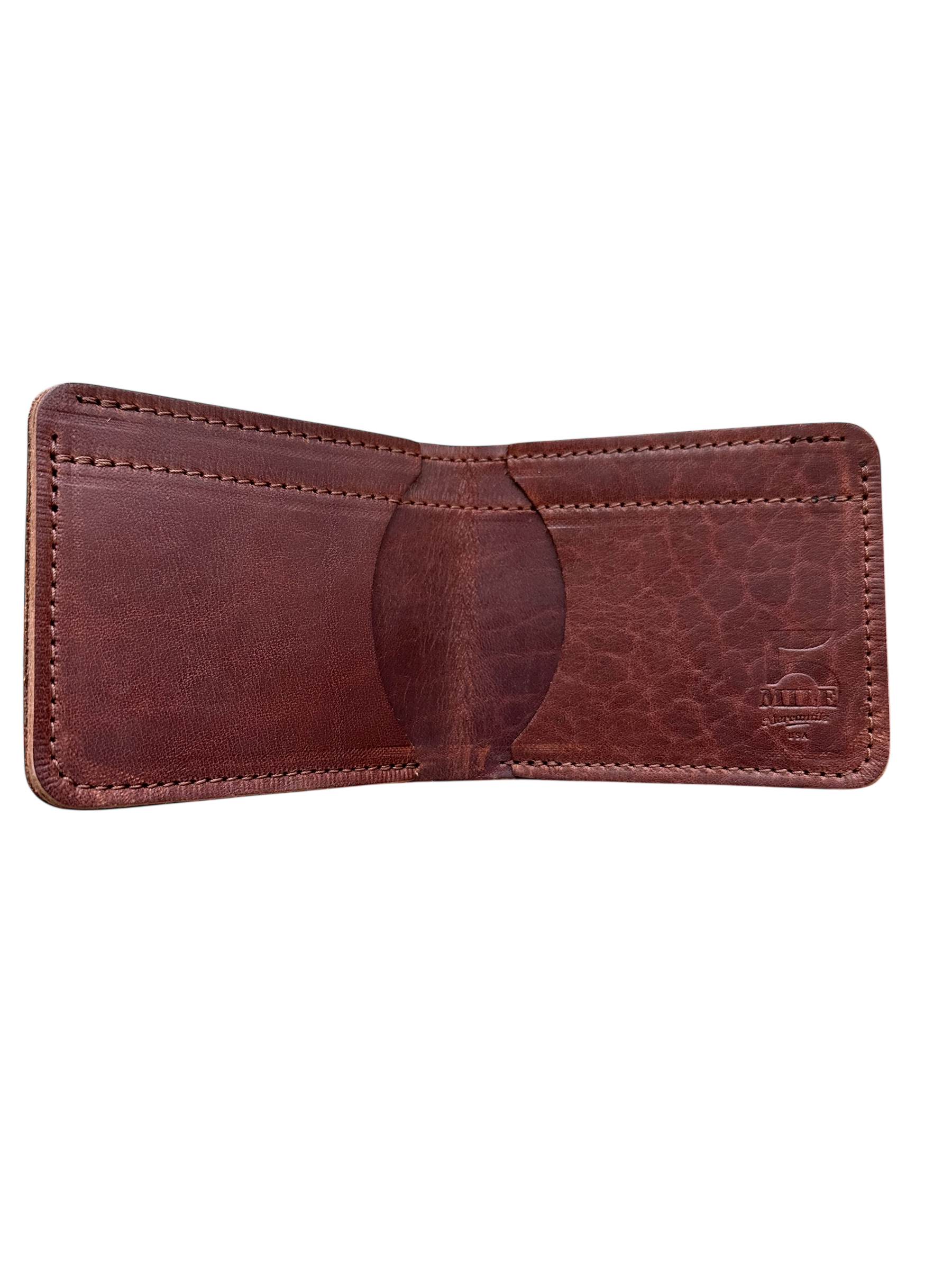 3 pocket bifold wallet brown no background