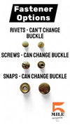 Belt Brass Fastener Options Rivets, Screws, Snaps