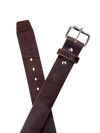 Brown belt with silver buckle
