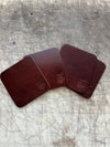 Coasters brown on cutting table
