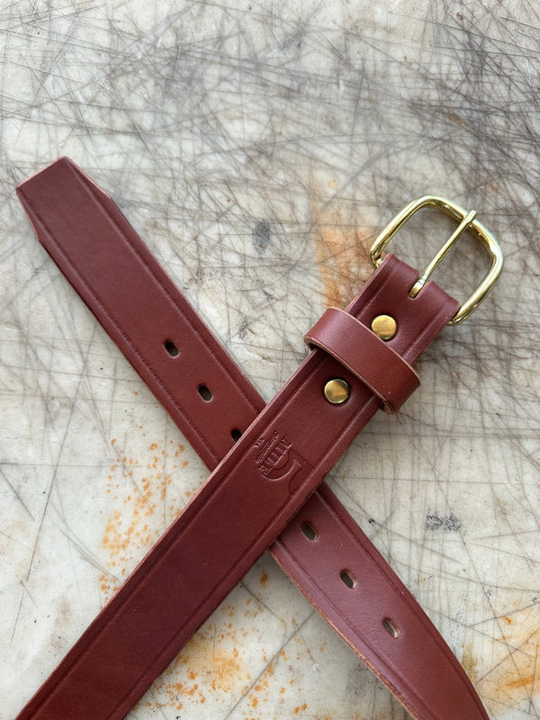Granger Belt Brown Veg Tan On Cutting Table