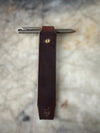 Leather bookmark brown latigo on cuttin table