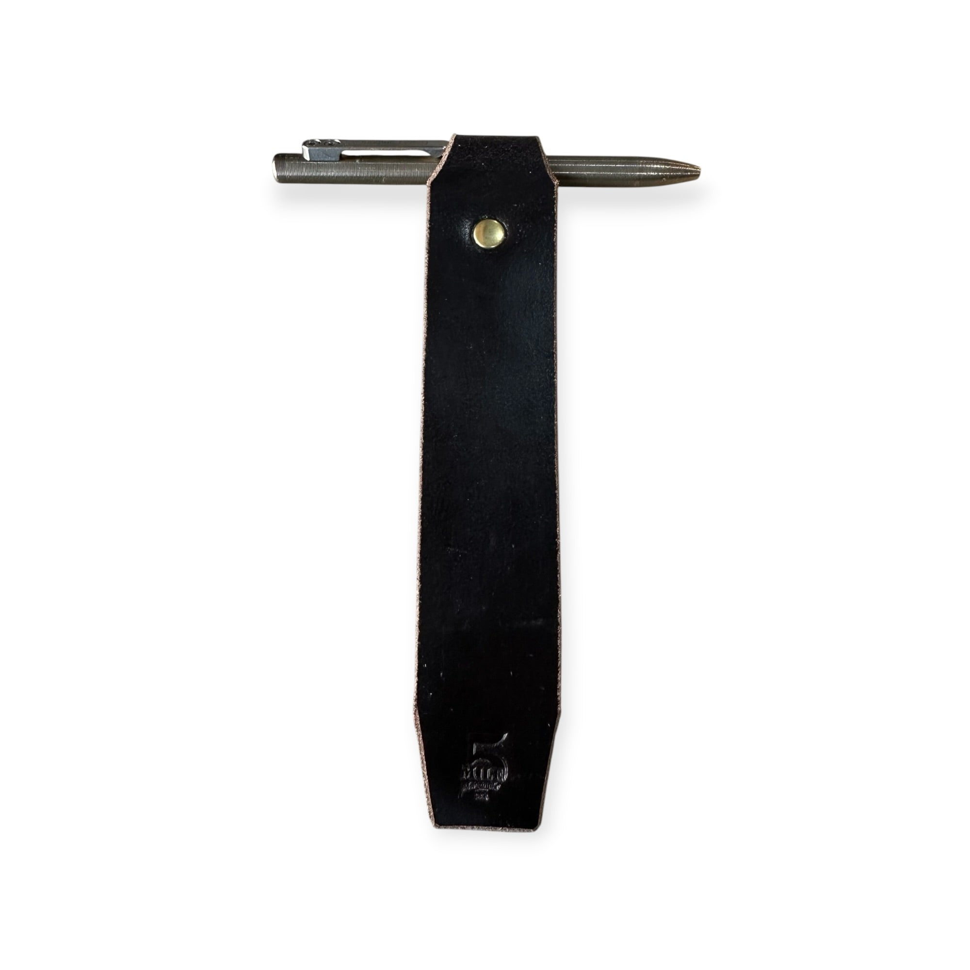 Black leather bookmark with pen slot