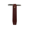 Leather bookmark medium brown veg tanned no background