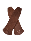 Pair of Roughout Brown Colored Blue Collar Boot Kilities no background 