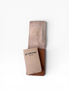Portage leather wallet with a beige cardholder on a white background
