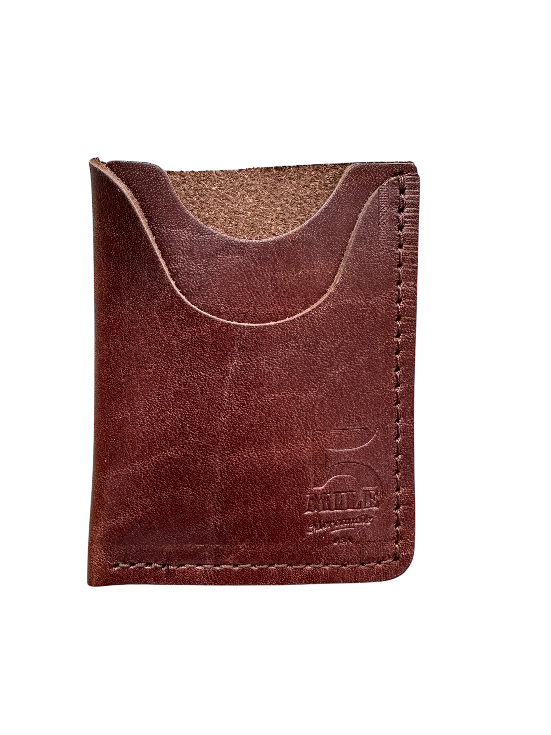 Vertical card wallet Brown no background