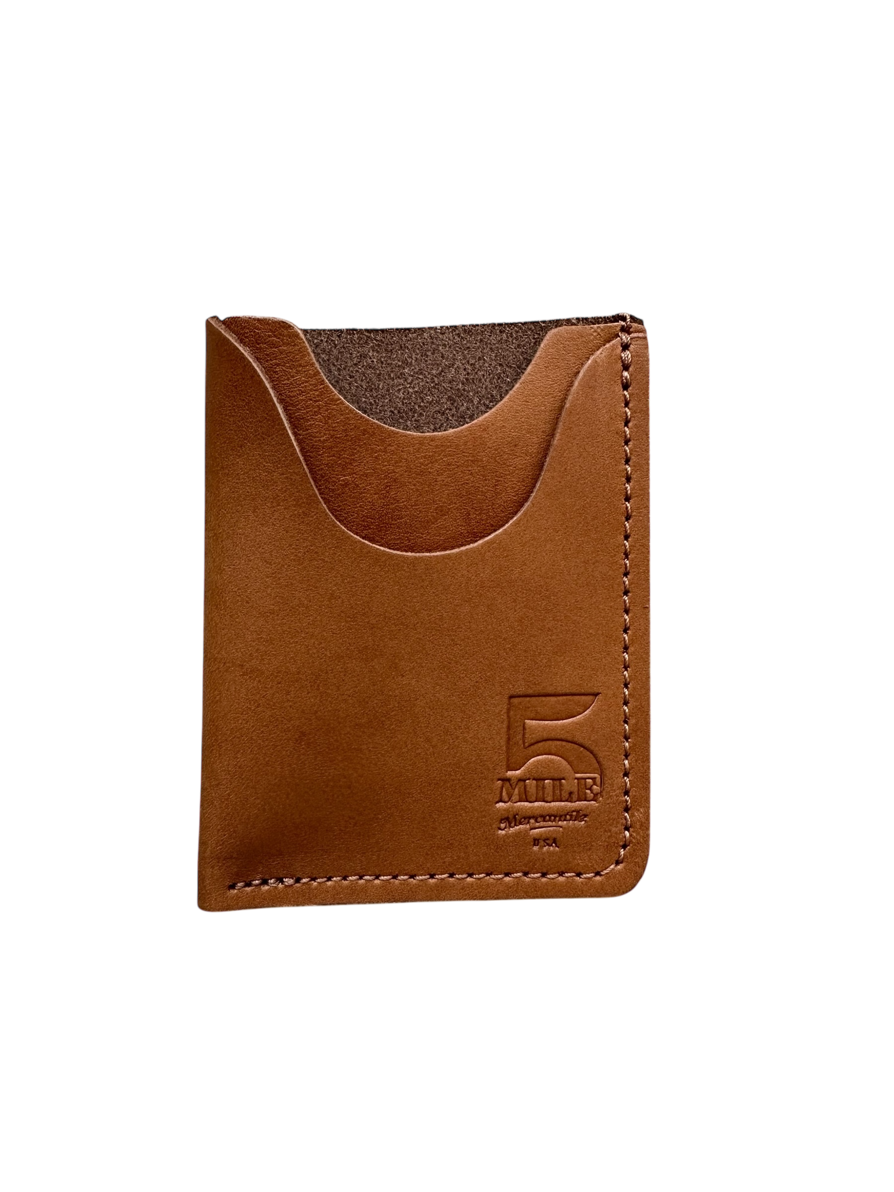 Vertical card wallet Coffee color no background